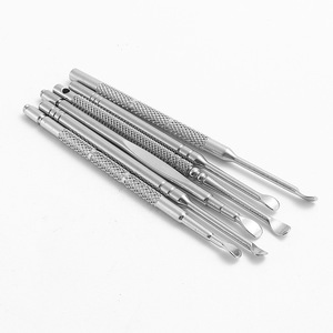 Juego de 6 piezas de limpiadores de oídos de acero inoxidable con mecanismo de resorte giratorio, directo de fábrica. - Product Image 3