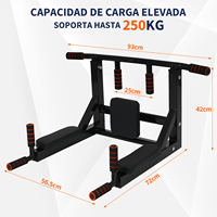 Barre de traction murale multi-prise portable en tube d'acier noir EIGFOH pour entraînement de force à domicile et équipement de fitness intérieur