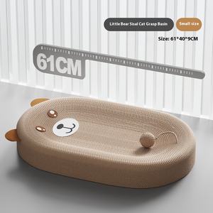 Pohon kucing kartun dengan sarang remah Oval terintegrasi papan garuk Sisal tahan aus persediaan hewan peliharaan grosir cakar Gerinda - Product Image 6