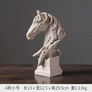 <strong>Retro</strong> Horse Head Ornaments Home <strong>Decoration</strong> Office Ornaments Resin Crafts <strong>Decoration</strong> - Product Image 3