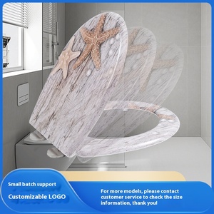 Coprisedile da bagno morbido stampato a tre lati coprisedile da bagno con spessore allungato colorato Slow-Down moderno per la casa OEM disponibile - Product Image 3