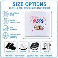 Étiquette principale tissée à bord découpé au laser, panneau de logo pour vêtements, pour marques de boutiques, blazers scolaires, fournisseur d'identité de marque, vente en gros