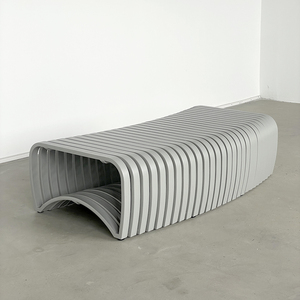 Banc à lattes en aluminium moderne sans dossier <span class=keywords><strong>de</strong></span> qualité commerciale, mobilier d'<span class=keywords><strong>extérieur</strong></span> pour hôtels et projets hôteliers - Product Image 5