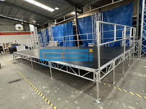 Escenario de aluminio plegable portátil ESI con sistema de bloqueo rápido para un fácil transporte - Product Image 5