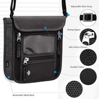 Portefeuille de voyage personnalisé pour passeport, pochette de rangement pour cartes, porte-passeport anti-RFID à porter autour du cou