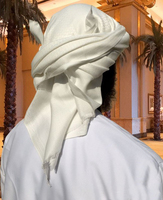 Foulard arabe Shemagh blanc personnalisé Qatar Saudi Ghutra