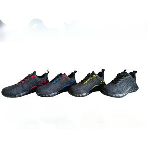 Safety Shoes Men Breathable Mesh Anti Puncture Impact Resistant Work Shoe Lace Up Rubber Outsole Black Red Blue Green - Product Image 3