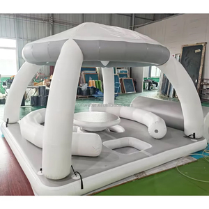 Giá thấp bán buôn Hồ bơi bơm hơi thanh Float nổi nền tảng Lều nơi trú ẩn mặt trời phòng chờ nền tảng nổi đảo - Product Image 4