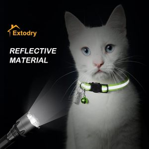 Colliers réfléchissants pour chat Extodry avec clochettes, boucle de sécurité réglable, collier pour chaton, lot de 12 pour petits chats - Product Image 2