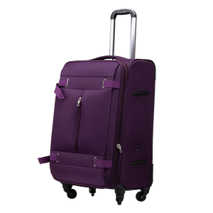 Venta directa Sólido Durable Púrpura Carro moderno Nylon Voyager Cremallera Equipaje con bloqueo de equipaje para ir de viaje - Product Image 1