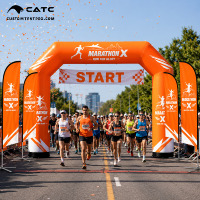 Arche gonflable personnalisée CATC, imperméable et coupe-vent, pour événements sportifs de marathon |   Arche de course professionnelle facile à installer pour la publicité