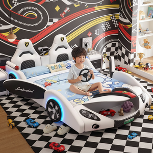 Futuristic <strong>Car</strong> Design Racing Guardrail Kids' <strong>Beds</strong> <strong>Single</strong> Children's <strong>Car</strong> <strong>Bed</strong> Home Furniture Bedroom Furniture for Boy Room LED - Product Image 5