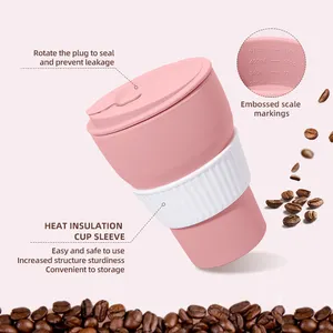 Outdoor High Quality Custom Silicone Coffee Cup Retractable Coffee Cup Silicone Cup For Travel