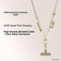 Cable de Datos 4 en 1 Super Rápido PD240W con Correa Antipérdida Trenzada para Teléfono Móvil, Computadora, Impresora, Conductor de Cobre Puro