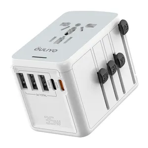 OULIYO Extension Cord USB 2000W PD Power Travel Adaptor Multi Plug Universal Travel Adapter Dual Type-C Travel Adapter