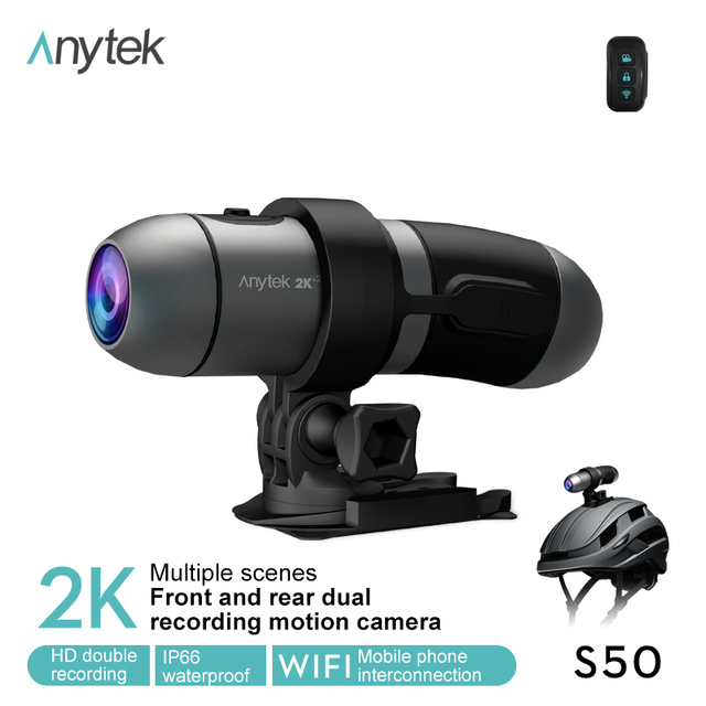 WiFi 2K Front and Rear Camera HD Soocoo Hunting Motion Camcorder Helmet Mount Mini Body Waterproof Sports Video Camera