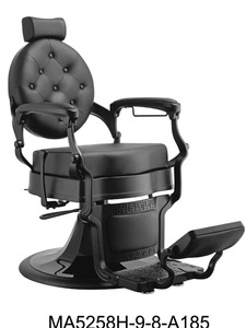Barber Chair, Heavy Duty Hydraulic Salon Chair, Recline Salon Chair - Black seat and Silvery <b>Frame</b> - Product Image 6