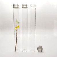 Flacon en verre tubulaire avec bouchon à vis en aluminium 115mm 116mm 120mm Tube en verre à vendre PayPal Accept