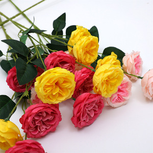Bouquet de fleurs en soie Xinchengzhi, roses Austin simulées, 6 têtes, décoration de mariage - Product Image 4