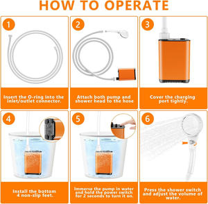 Portable IPX7 étanche extérieur affichage intelligent pompe de douche électrique pour Camping plage voyages lavage de voiture bain jardin fournitures - Product Image 6