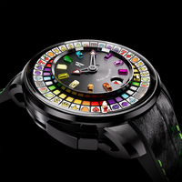 Montre mécanique de style tourbillon Lucky Harvey Roulette Wheel Dial, résistante à l'eau jusqu'à 30 m, boîtier en acier inoxydable pour hommes ZLS305
