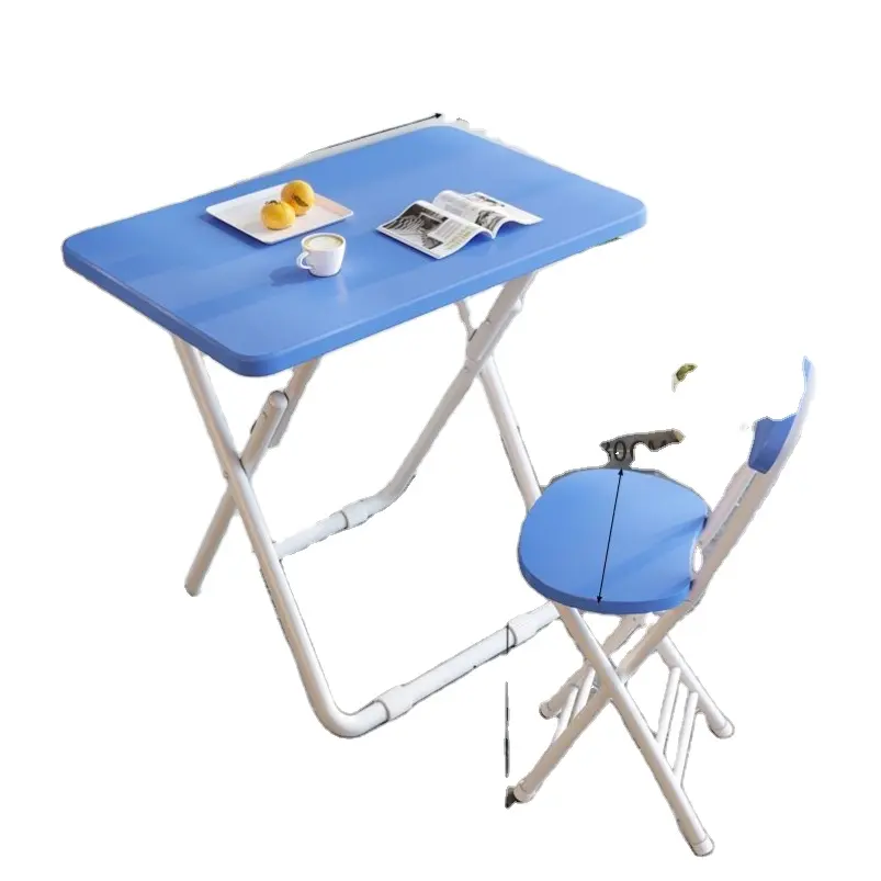 간단한 접이식 테이블 가정용 식탁 휴대용 긴 스트립 작은 식탁 접이식 책상 및 의자 조합