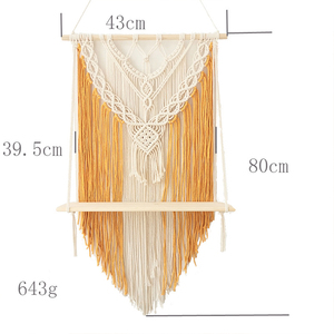 Soporte de Madera para Plantas, Estante Colgante de Macramé con Borlas, Moderno, Hecho a Mano, Decoración Bohemia <span class=keywords><strong>Chic</strong></span> PARA EL Hogar, Sala de Estar y Baño - Product Image 1
