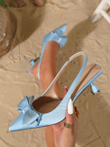 8373-3SD Sandales de Luxe à Talons Aiguilles et Chatons pour Femme, <span class=keywords><strong>Chaussures</strong></span> à Talons Hauts en Tissu, Escarpins de Fête et de Mariage pour l'Été - Product Image 3