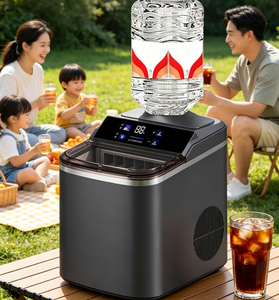 Machine à glaçons électrique 12 pièces pour usage commercial, machine à glaçons intelligente en plastique avec réservoir d'eau pour la maison et l'hôtel, petite machine à glaçons - Product Image 1