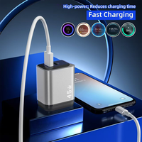 daya dinding cepat dua Port 20W, pengisi daya dinding Tipe c USB a Travel Adapter US EU UK Plug soket untuk ponsel pintar