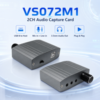 Tarjeta de Captura de Audio USB2.0 de 2 Canales, 48KHz, Entrada de Micrófono, Salida Estéreo con Interruptor de Monitor, Sin Controlador UVC, para Grabación de Podcasts