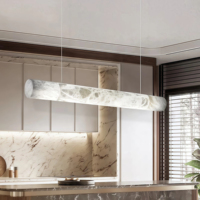 Lustre en marbre naturel JYLIGHTING avec structure métallique, luminaire suspendu pour restaurant, salon, hôtel, luminaire suspendu pour plafond