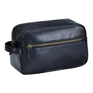 Sacs de voyage en cuir PU imperméables, organiseur de maquillage, trousse de toilette de luxe avec logo personnalisé, trousse de toilette pour homme - Product Image 5