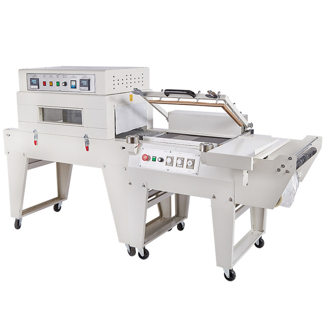 POF PE Film Semi Automatic Book CD DVD Carton Case Box L Bar Sealing Sealer Heat Shrink Tunnel Wrapping Packaging Machine