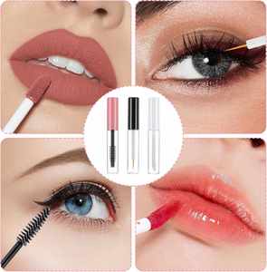 Wholesale High Quality Plastic Screw Mascara <b>Tubes</b> Empty Pink Eyeliner Container Lip Gloss <b>Tube</b> White 1.5ml 5ml 100pcs Cosmetic - Product Image 2