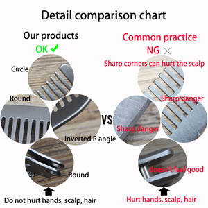 Holesale-peine profesional de acero inoxidable para peluquería, peine portátil de bolsillo con tarjeta de metal, 2022 - Product Image 6