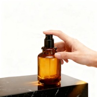 Bouteilles de parfum en verre ambré brillant recyclables de luxe en gros, 30 ml, 50 ml, 100 ml, avec bouchon en bois, vaporisateur de parfum tendance
