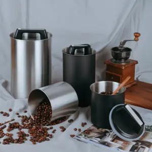 Atacado Cozinha Ss Hermético Vasilha Frasco De Aço Inoxidável para Chá Açúcar Coffee Bean Storage