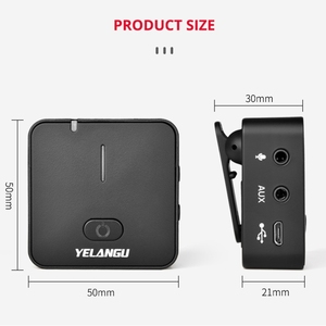 ไมโครโฟนไร้สาย YELANGU MX5S <span class=keywords><strong>2</strong></span>.4G สำหรับการถ่ายทอดสด บันทึกเสียง กล้องถ่ายรูป  1 ตัวรับสัญญาณ <span class=keywords><strong>2</strong></span> ตัวส่งสัญญาณ - Product Image 3