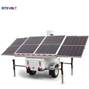 Tour d'éclairage mobile <span class=keywords><strong>solaire</strong></span> avec caméra de surveillance sans fil sur remorque pour la surveillance des chantiers extérieurs - Product Image 2
