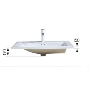Lavabo de Cerámica Aivijia para Encimera, 470x300mm, Lavabo de Baño con un Solo Orificio - Product Image 4