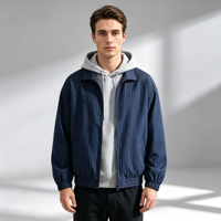 Collection Automne 2026 – Blouson Bomber Homme Rayé Imprimé Dégradé Respirant Style Américain Décontracté Grande Taille