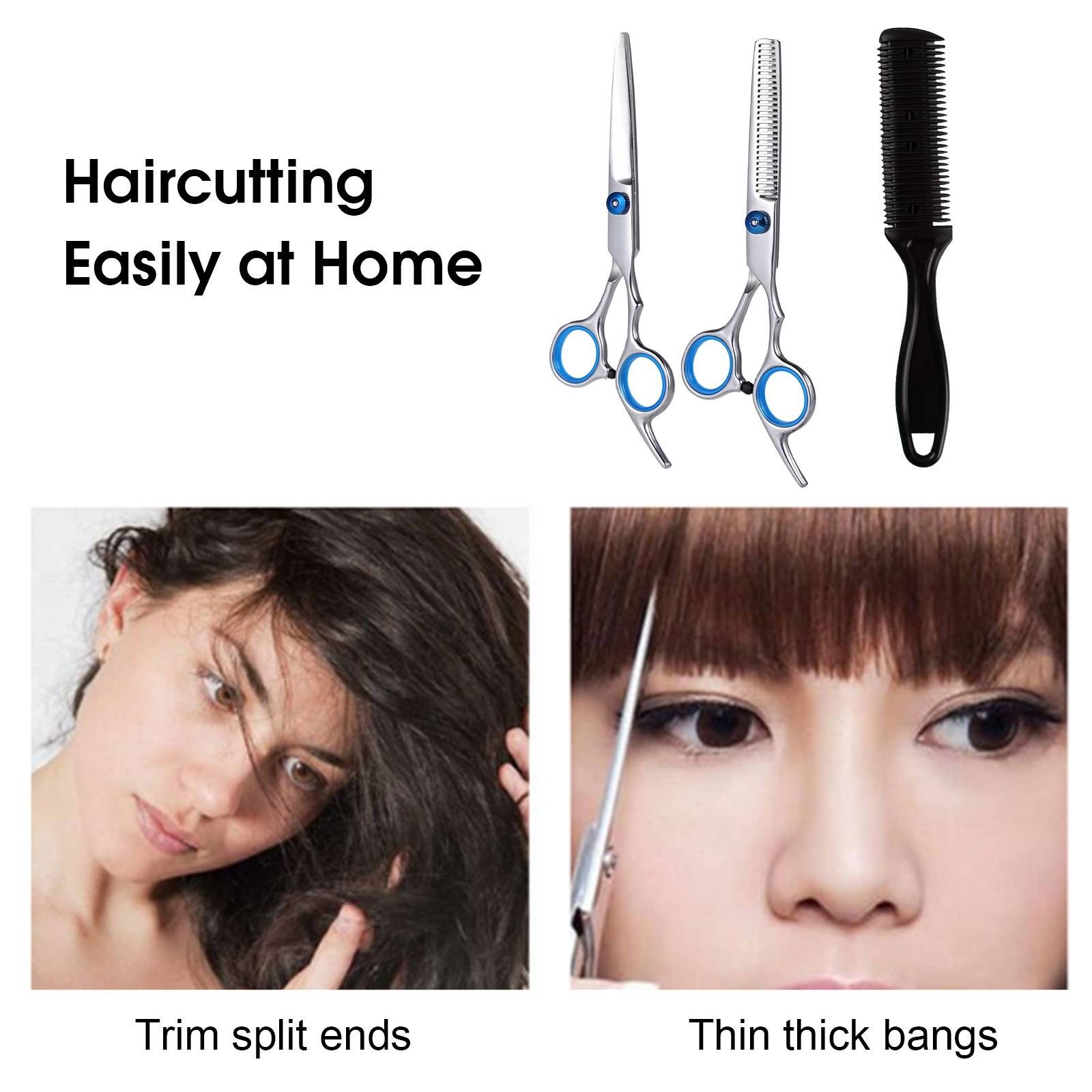 Forbici Per Taglio Capelli 6 Pollici Nere Per Parrucchieri, Diradaento Dei Capelli, Struento - Foto 8