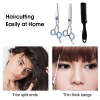 Ensemble de ciseaux professionnels pour couper les cheveux, ciseaux de barbier, kit d'éclaircissage des cheveux, outil de coiffure pour salon et maison