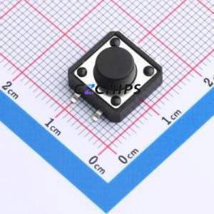 TS016-TBW1FH6.5 Tactile Switch SMD-4P,12x12mm Switch Single Pole Single Throw Round Button 2.5N Vertical Mount - Product Image 1