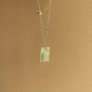 Dylam di alta qualità sono innamorato del mondo collana con ciondolo rettangolare in argento Sterling 925 con benedizione calda per le donne - Product Image 5