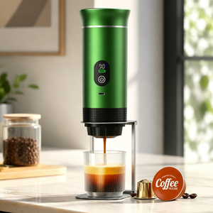 เครื่องชงกาแฟแคปซูลแบบพกพา รุ่นอัพเกรด ใช้พลังงานจากแบตเตอรี่ หน้าจอดิจิตอลชัดเจน เครื่องชงเอสเพรสโซ สำหรับการเดินทางและการขับรถ - Product Image 1