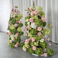 Künstlicher Blumenbogen für Hochzeiten, Seidenblumen-Arrangement in Grün und Rosa für Veranstaltungen, Partydekoration, Hochzeits-Hintergrund, Babyparty
