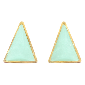 Pendientes de Moda Triangulares en Verde Menta, Chapados en Oro PVD, Acero Inoxidable 316L, Sostenibles y Resistentes - Product Image 2