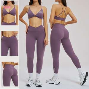Nouvel ensemble de yoga respirant grande taille avec soutien-gorge dos nu à fines bretelles et leggings taille mi-haute, vêtements de sport à séchage rapide pour la course en extérieur - Product Image 1